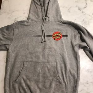 Santa cruz logo light grey hoodie